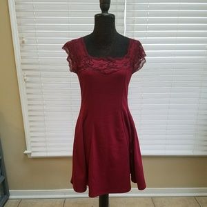 Flirty dark red dress